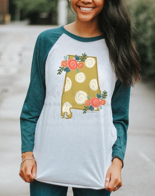 Alabama Floral Dot - Tees