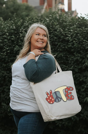 VOTE Peace Sign Tote - Totes