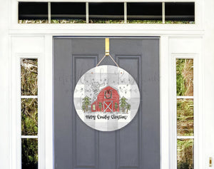 Merry Country Christmas Door Hanger - Door Hanger