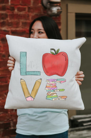 ’LOVE’ Teacher Square Pillow - Pillow