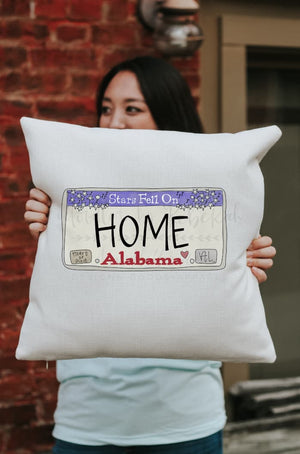 Alabama License Plate Square Pillow - Pillow
