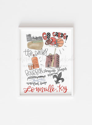 Around The Town Of Louisville KY 8x10 Print - Print