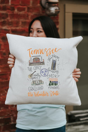 Around The Volunteer State Square Pillow - Pillow