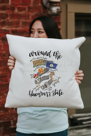 Around the Bluegrass State Square Pillow - Pillow