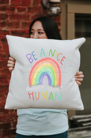 Be A Nice Human Square Pillow - Pillow