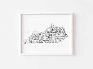 Barbourville KY Word Art 8x10 Print - Print