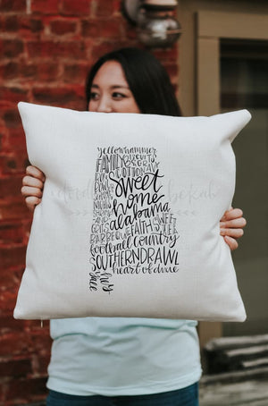 Alabama Word Art Square Pillow - Pillow
