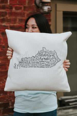 Anderson County KY Word Art Square Pillow - Pillow