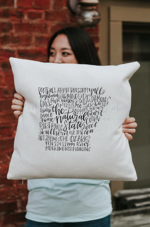 Arkansas Word Art Square Pillow - Pillow