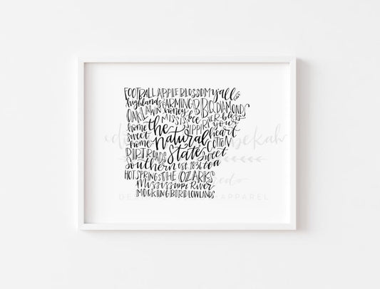 Arkansas Word Art 8x10 Print - Print