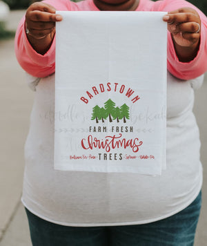 Bardstown Farm Fresh Christmas Trees Tea Towel - Tea Towels