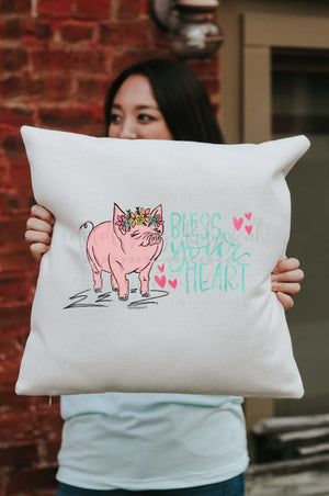 Bless Your Heart Square Pillow - Pillow