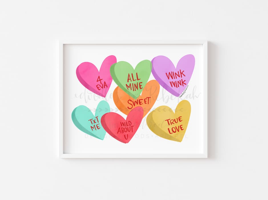 Candy Hearts 8x10 Print - Print