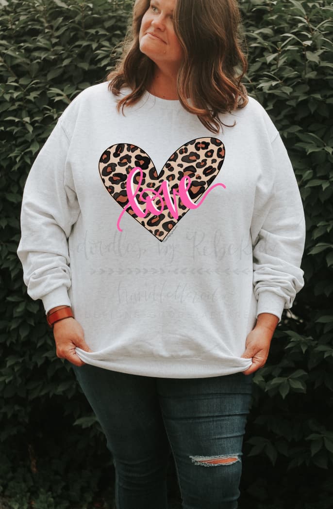 Leopard Print Heart - Tees