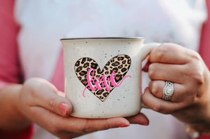 Leopard Print Heart Coffee Mug - Coffee Mug