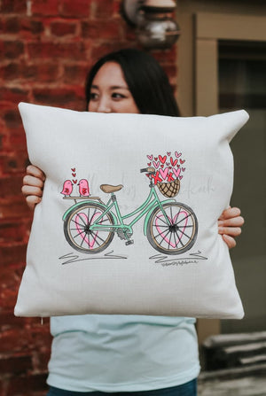 Valentine’s Bike Square Pillow - Pillow