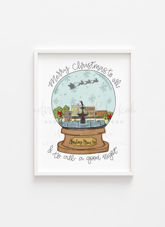 Bowling Green KY Snow Globe 8x10 Print - Print