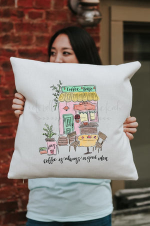 Coffee Shop Square Pillow - Pillow
