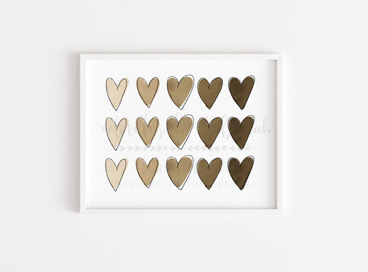 Ombre Hearts 8x10 Print - Print