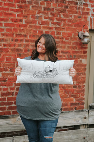 Danville County KY Word Art Lumbar Pillow - Pillow