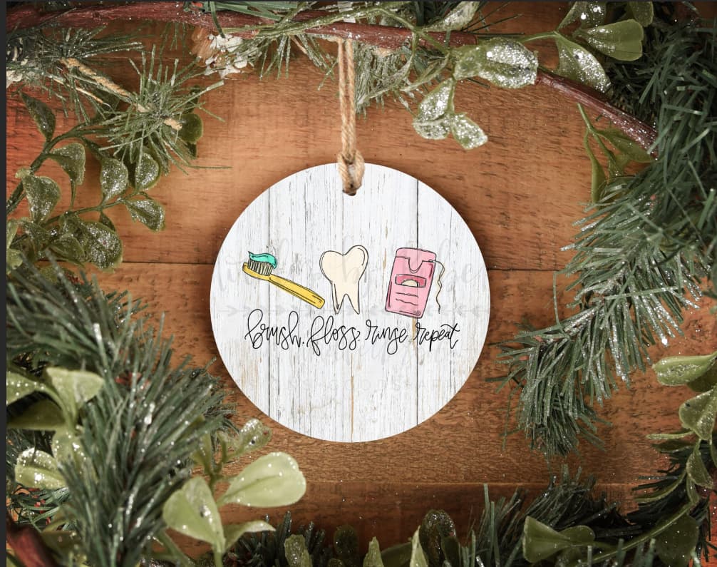 Brush. Floss. Rinse. Repeat Ornament - Ornaments