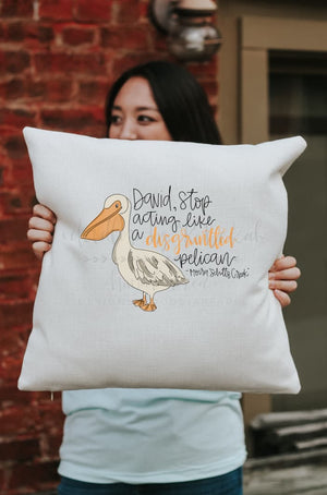 Disgruntled Pelican Square Pillow - Pillow