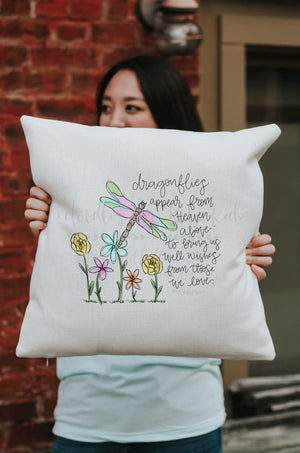 Dragonflies Appear From Heaven Above Square Pillow - Pillow
