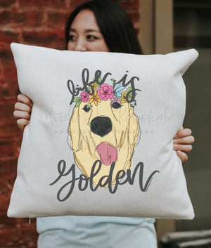 Life is Golden Square Pillow - Pillow