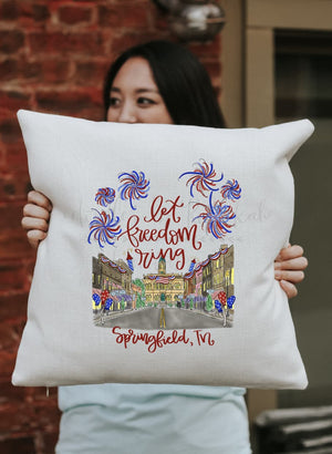 Let Freedom Ring - Springfield TN Square Pillow - Pillow