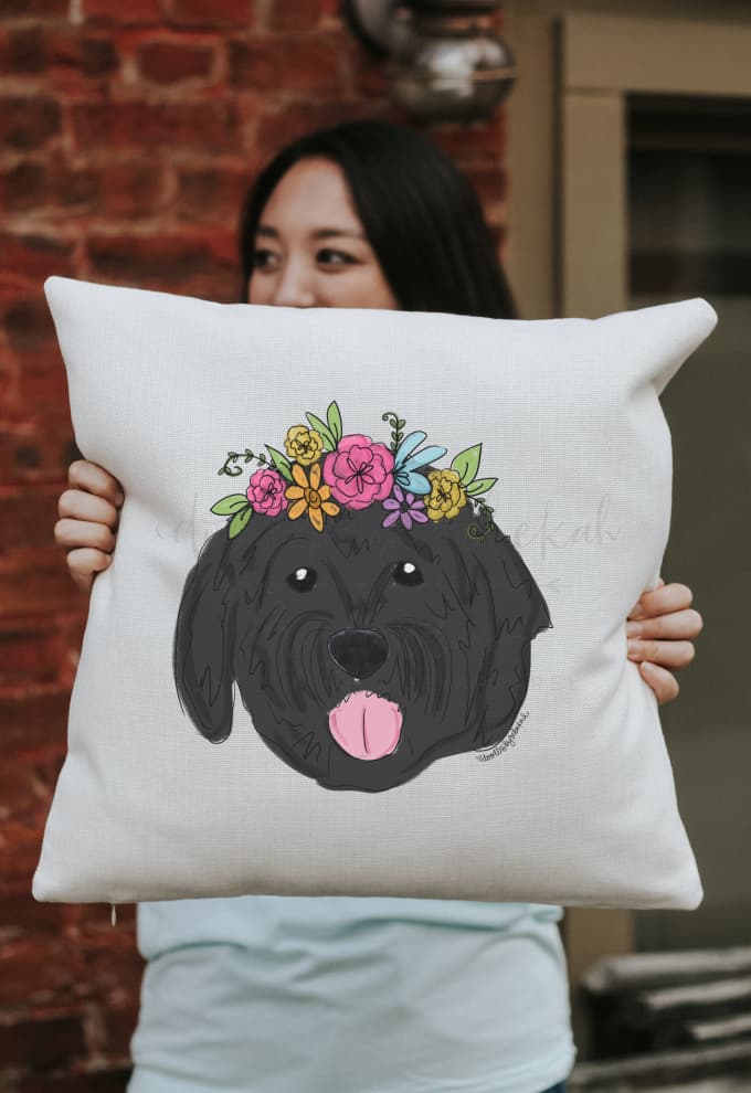 Golden Doodle Square Pillow - Pillow