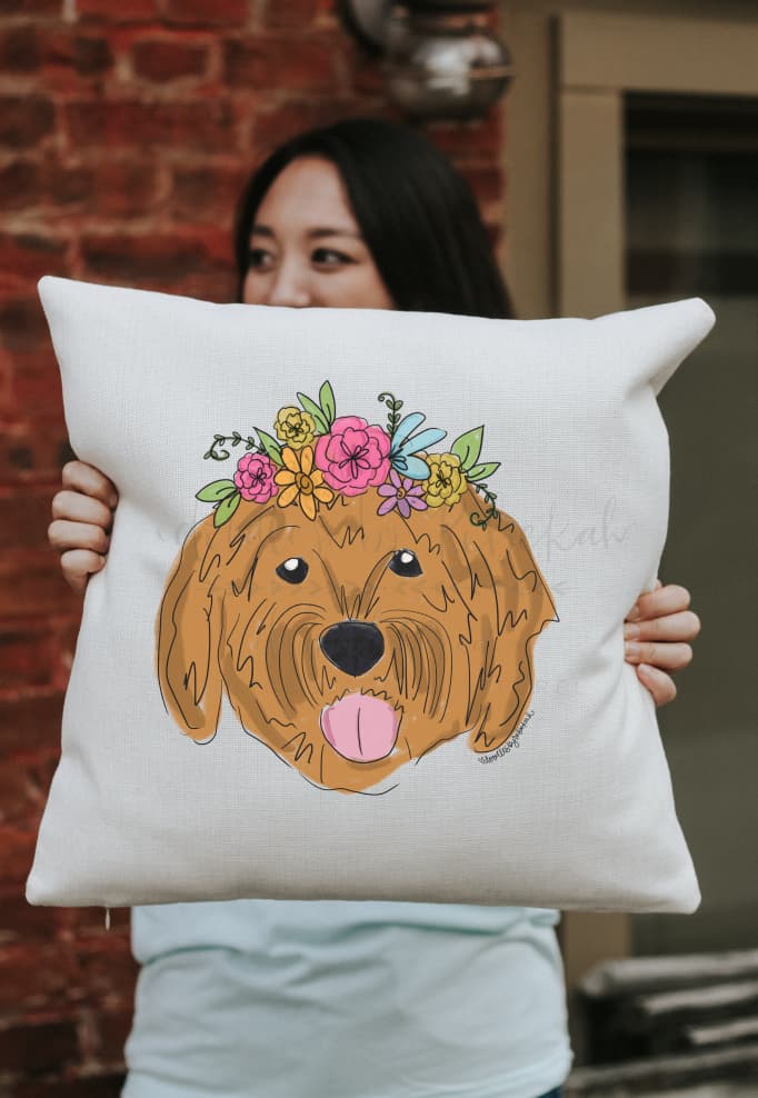 Golden Doodle Square Pillow - Pillow