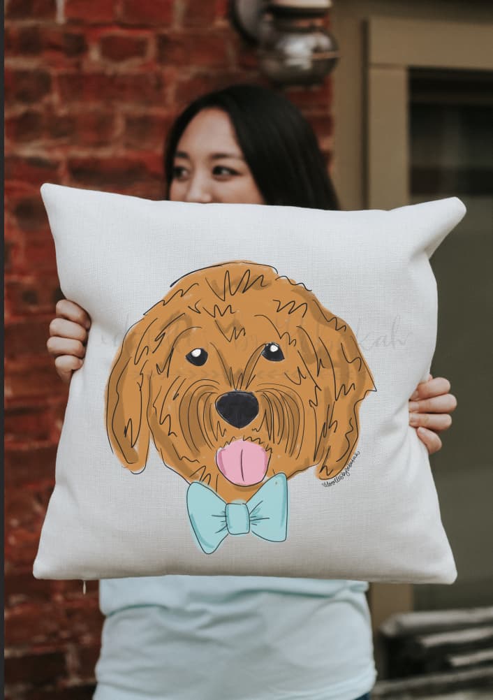 Golden Doodle Square Pillow - Pillow