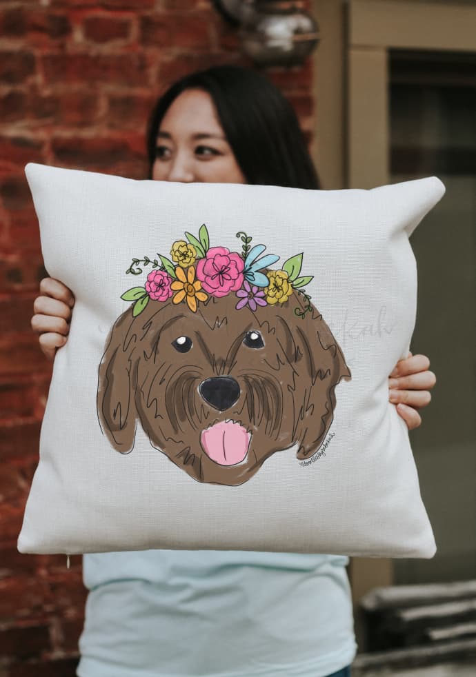 Golden Doodle Square Pillow - Pillow