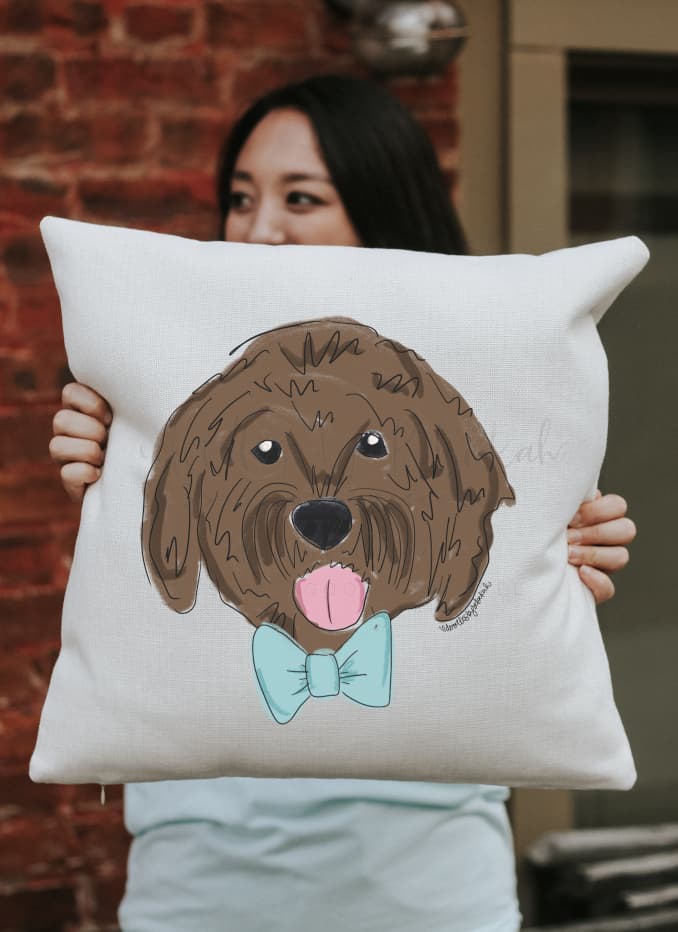 Golden Doodle Square Pillow - Pillow