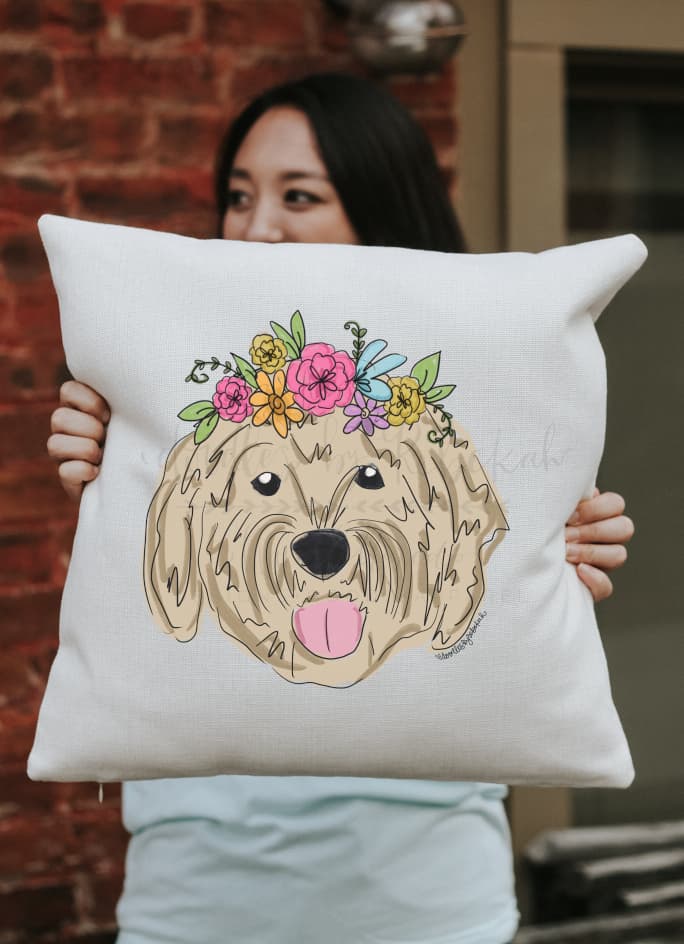 Golden Doodle Square Pillow - Pillow