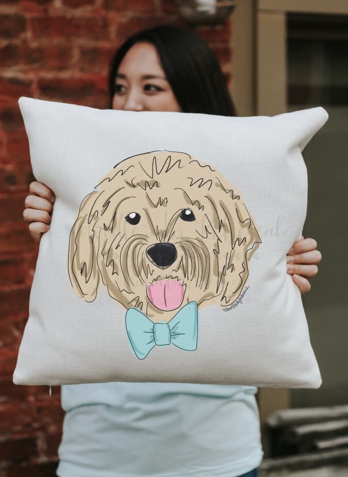 Golden Doodle Square Pillow - Pillow