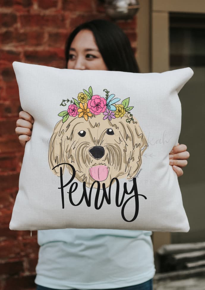 Golden Doodle Square Pillow - Pillow