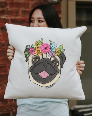 Pug Square Pillow - Pillow