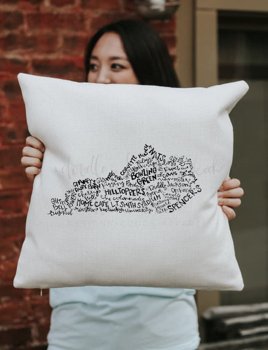 Bowling Green Word Art Square Pillow - Pillow