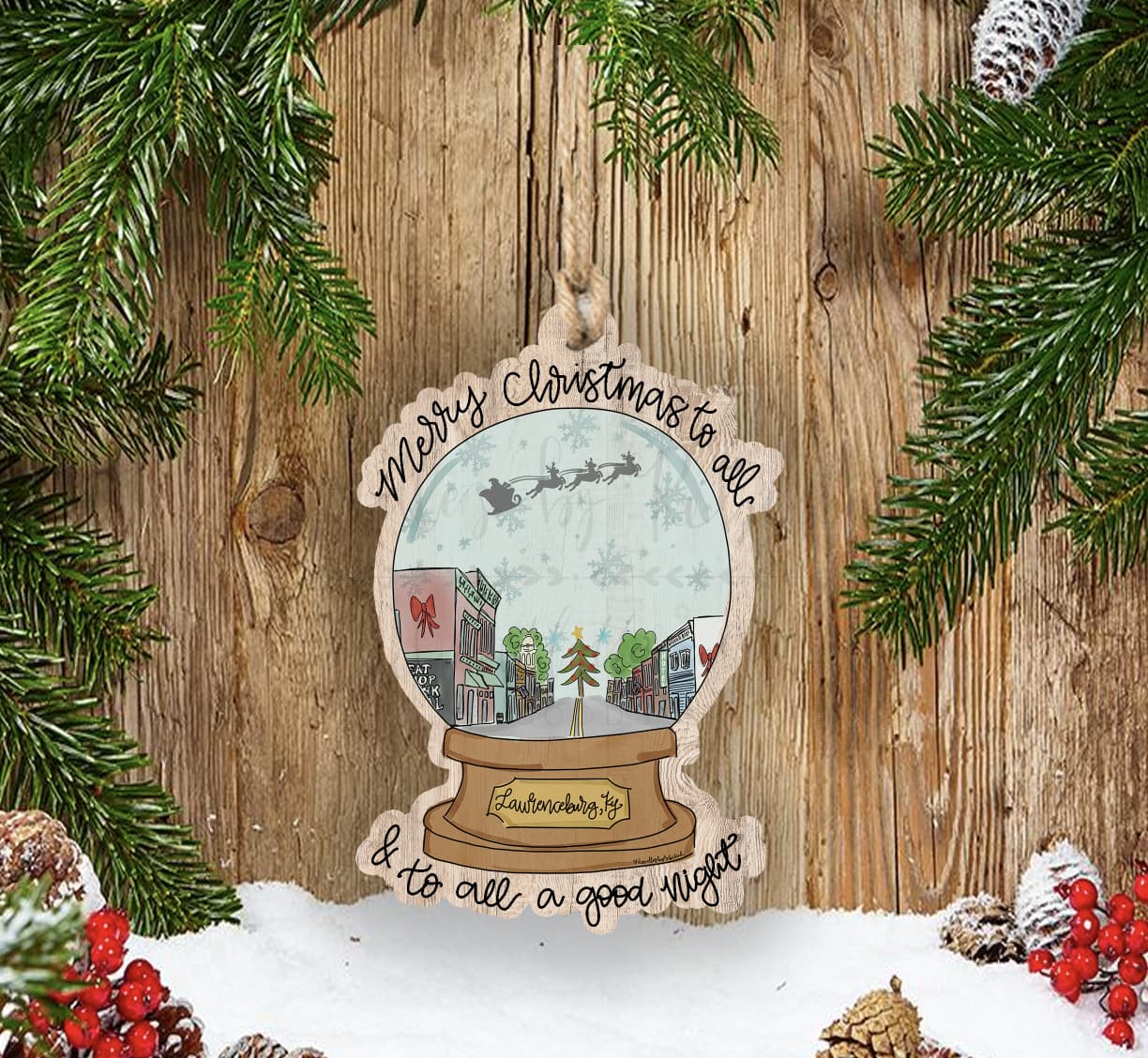 Custom Town Snowglobe Ornament *MULTIPLE TOWNS!* - Ornaments