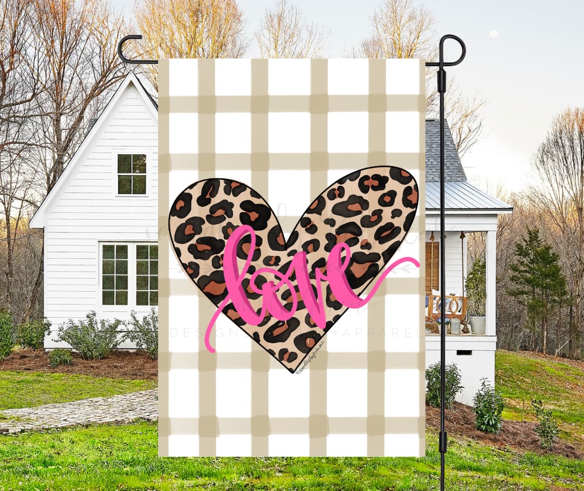 Cheetah Heart Love Garden Flag - Garden Flag