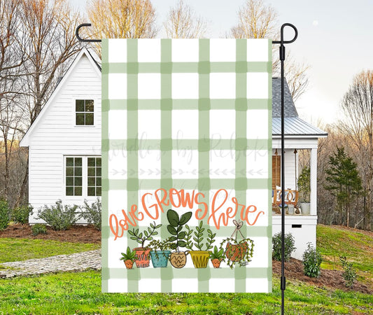 Love Grows Here Garden Flag - Garden Flag