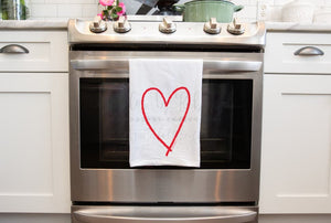 Red Heart Tea Towel - Tea Towels