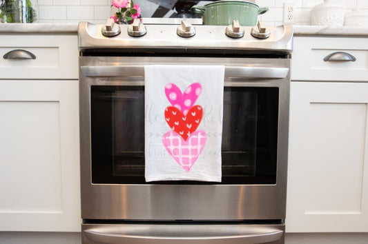 Stacked Heart Tea Towel - Tea Towels