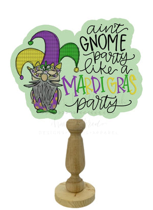 Mardi Gras Gnome Doorhanger/Topper/Attachment - Door Hanger