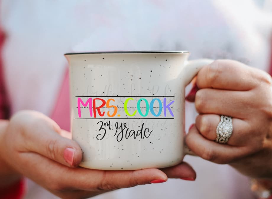 Colorful Handwriting Custom Teacher Mug - Coffee Mug