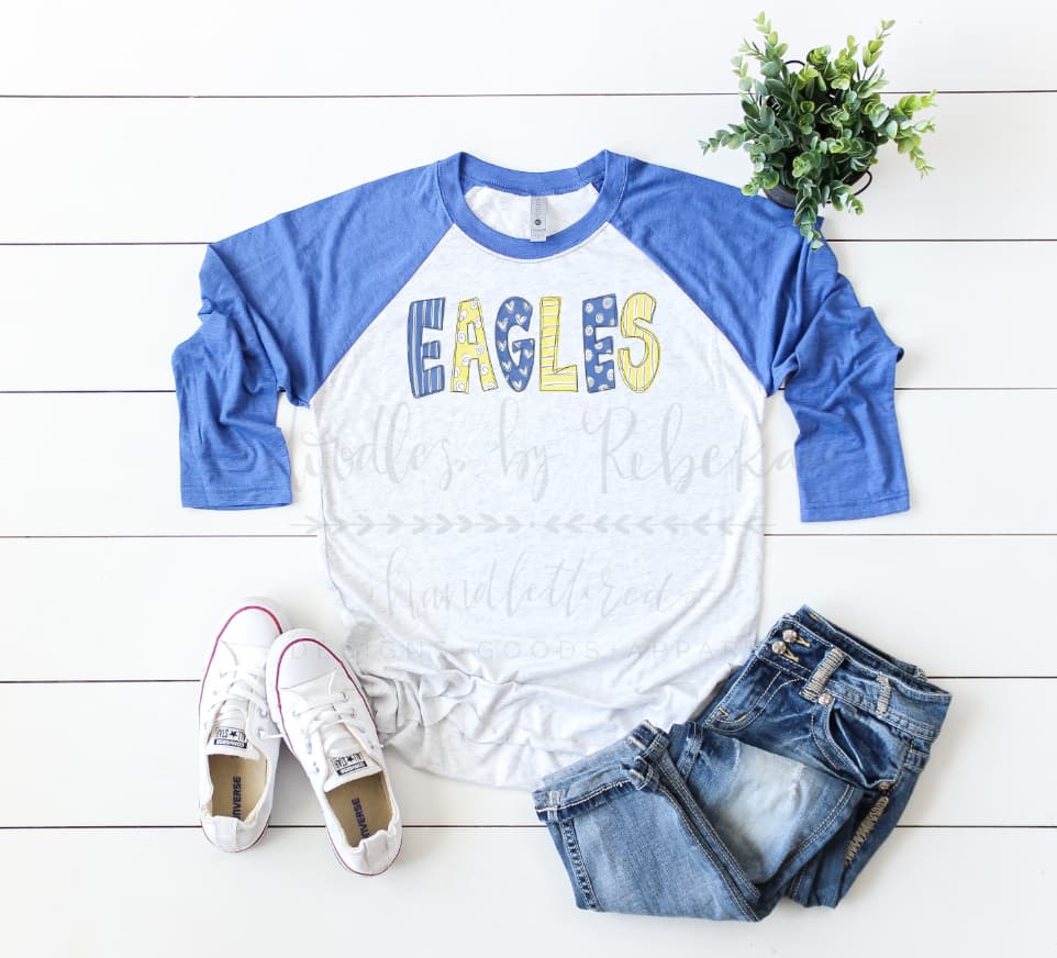 Eagles- Blue & Yellow - Tees