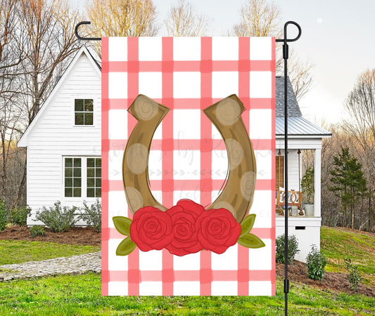 Derby Horseshoe Garden Flag - Garden Flag