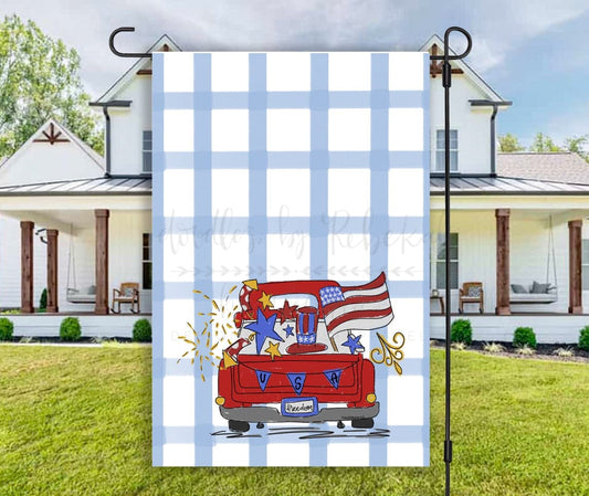 USA Truck Garden Flag - Garden Flag