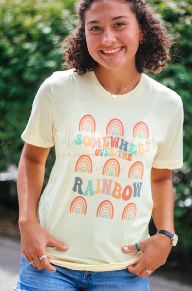 Somewhere Over The Rainbow Yellow Tee - Tees